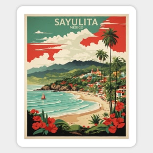 Sayulita Mexico Vintage Poster Tourism Sticker